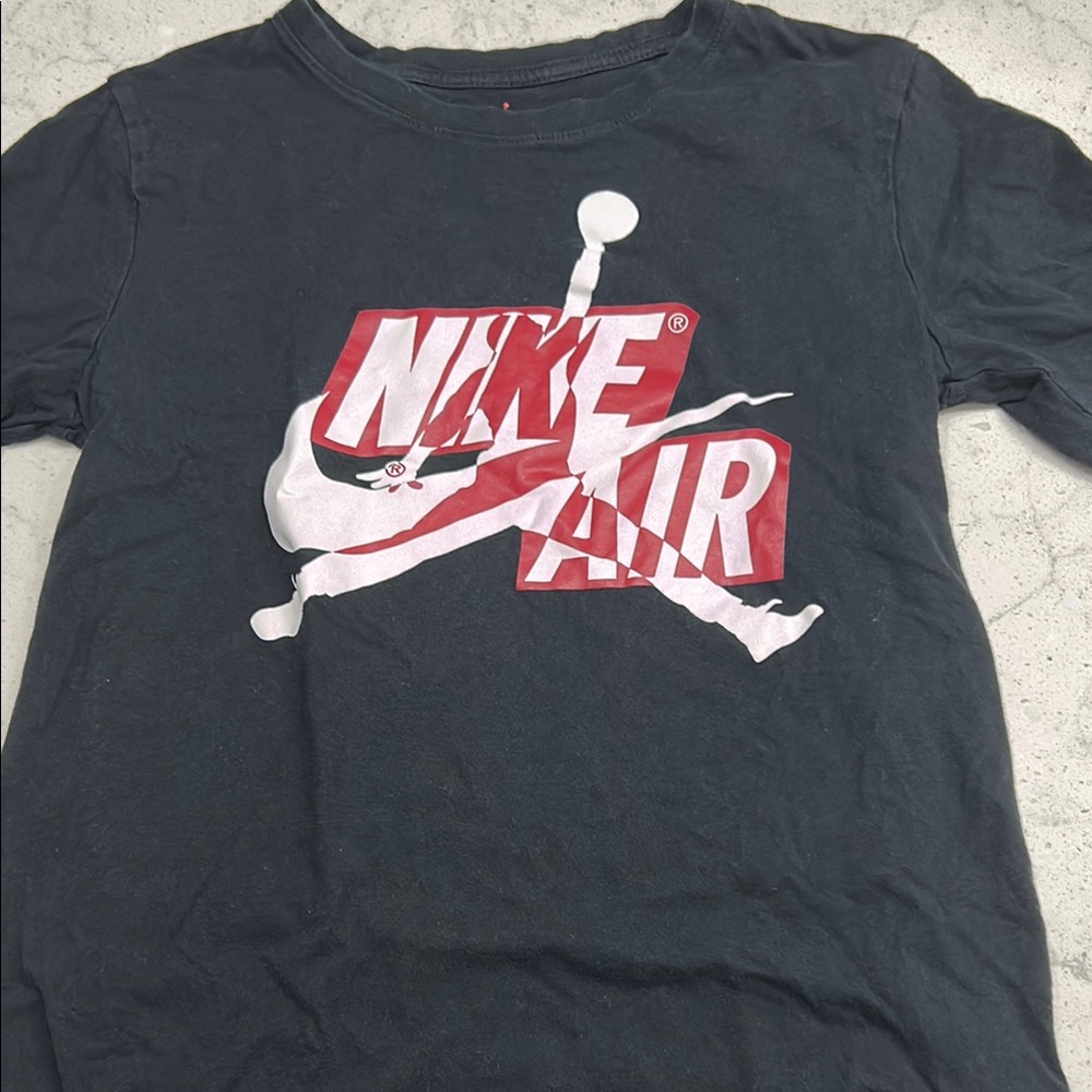 Nike Air Black Tee with Red and White Logo